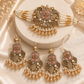 Elegant Pearl & Blush Pink Choker Set with Matching Earrings