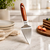 Stainless Steel Cake Server with Wooden Handle