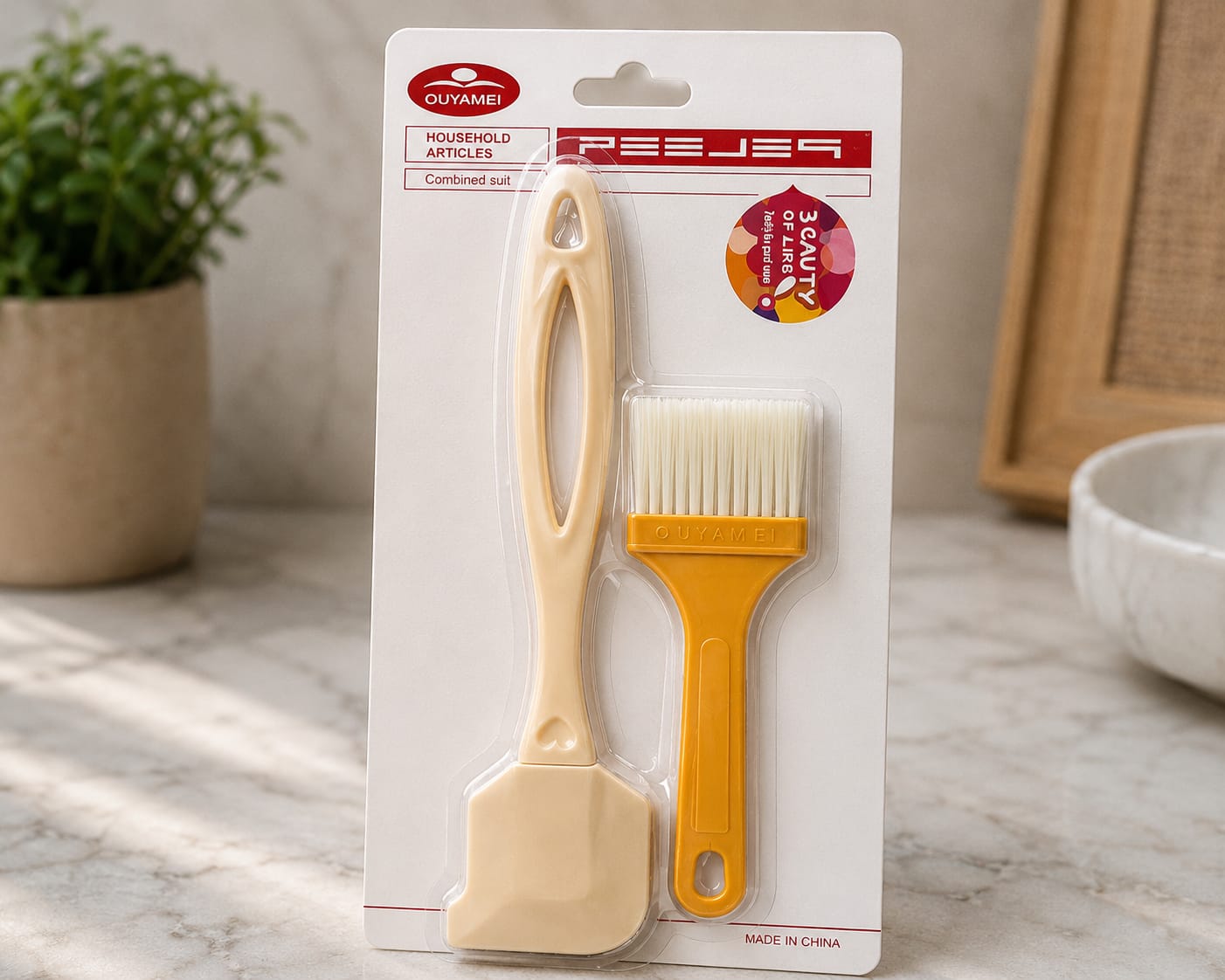 2-Piece Silicone Baking Spatula & Pastry Brush Set