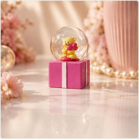 Cute Teddy Bear Crystal Snow Globe – Gift Box Design