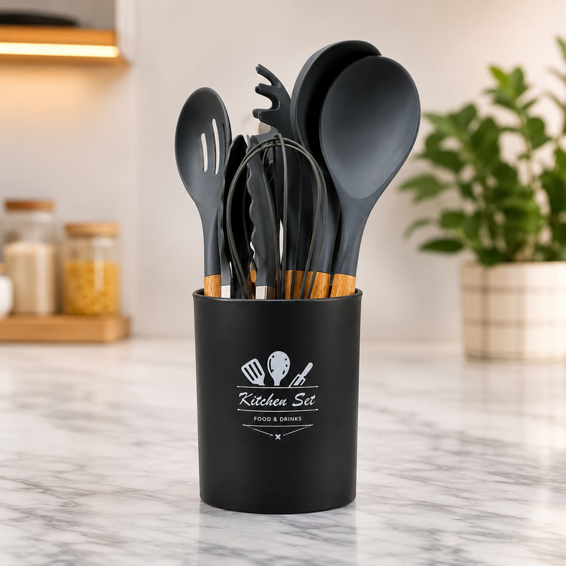Premium 9-Piece Kitchen Utensil Set with Holder